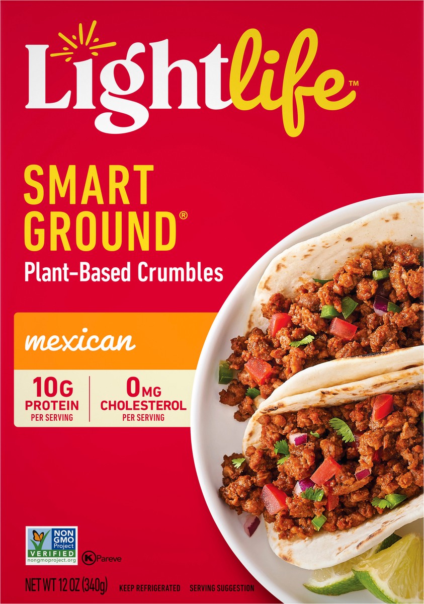 slide 2 of 9, Lightlife Smart Ground Mexican Plant-Based Beef, 12 oz