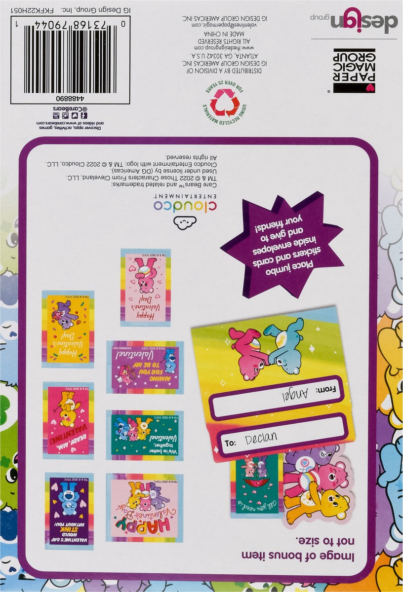 slide 2 of 10, IG Design Group Care Bears Valentines with Jumbo Stickers 32 Pieces 1 ea, 1 ct