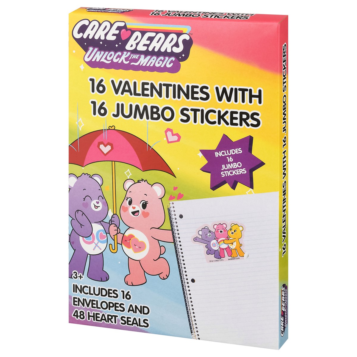 slide 10 of 10, IG Design Group Care Bears Valentines with Jumbo Stickers 32 Pieces 1 ea, 1 ct
