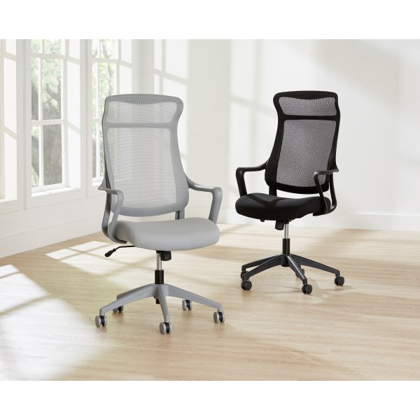 slide 8 of 10, Realspace Lenzer Mesh High-Back Task Chair, Gray, 1 ct