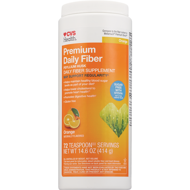 slide 1 of 1, Cvs Sf W/Stevia Fbr Orng Pwdr, 14.6 oz