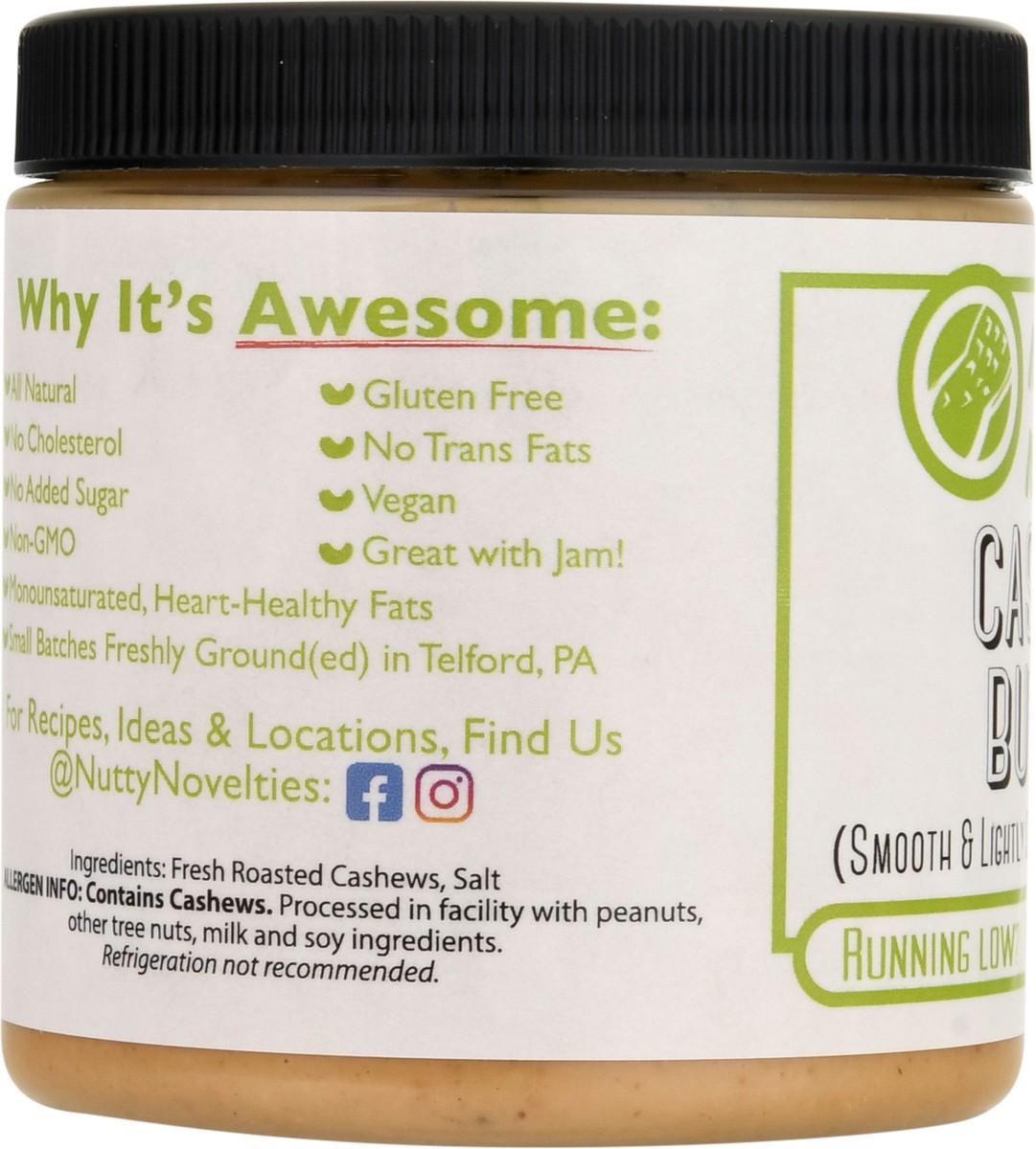 slide 5 of 13, Nutty Novelties Smooth & Slightly Salted Cashew Butter 8 oz, 8 oz