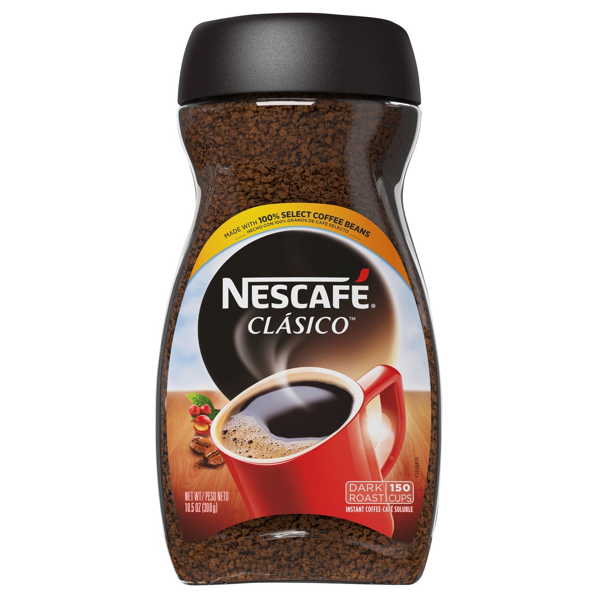 slide 1 of 7, Nescafé NESCAFÉ CLÁSICO Instant Coffee, Dark Roast, 1 Jar (10.5 Oz), 10.5 oz