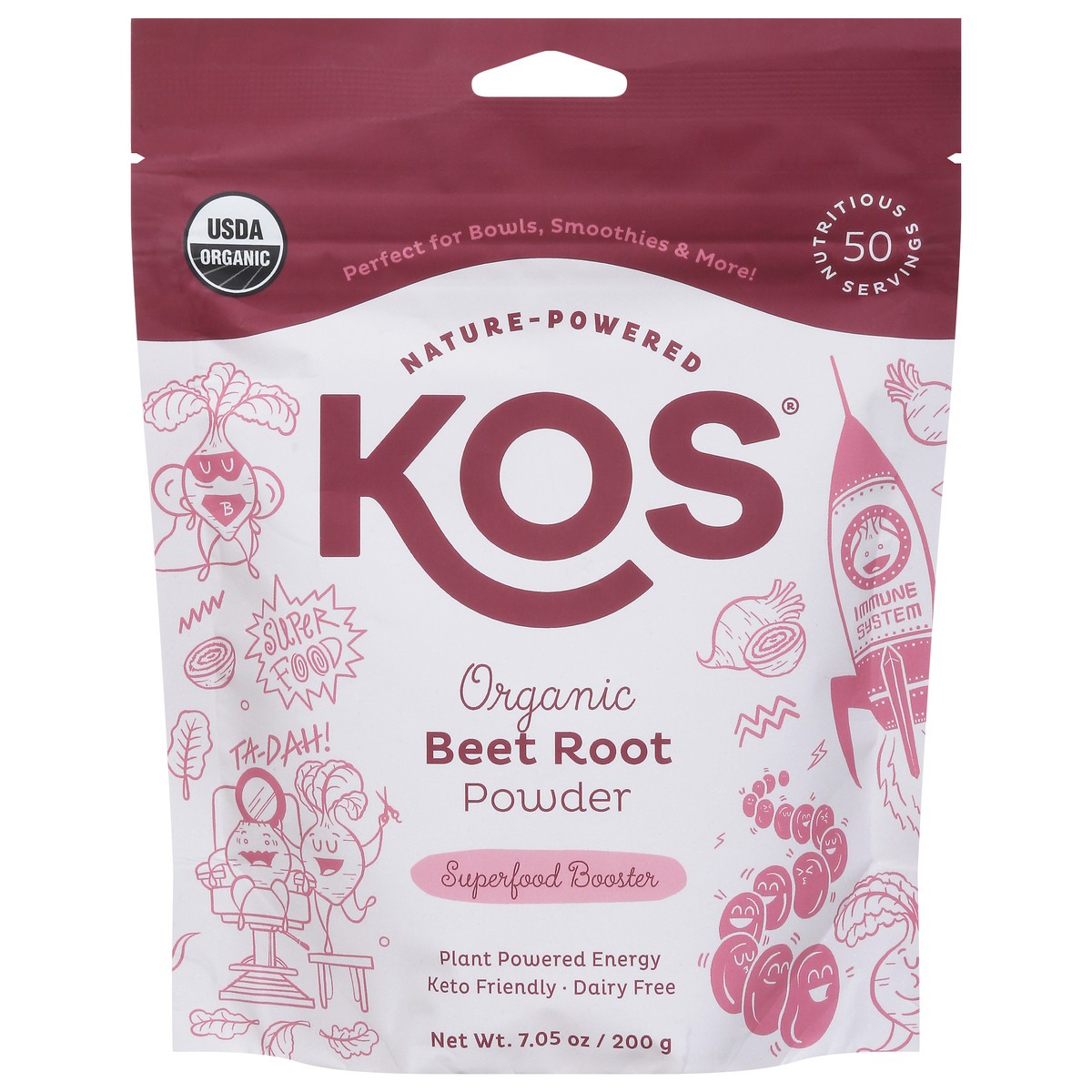 slide 1 of 9, KOS Organic Beet Root Powder 7.05 oz, 7.05 oz