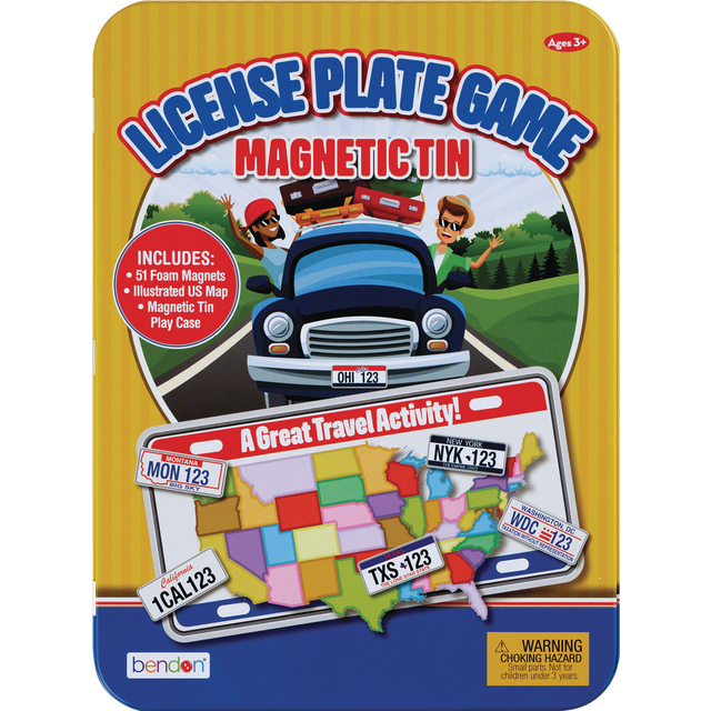 slide 1 of 1, BENDON PUBLISHING 6572 License Plate Activ Tin, 1 ct