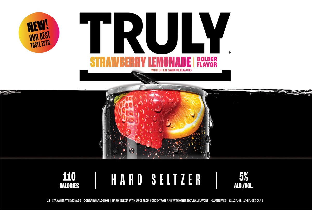 slide 2 of 11, TRULY Hard Seltzer Strawberry Lemonade UT .) - 12 ct, 12 ct