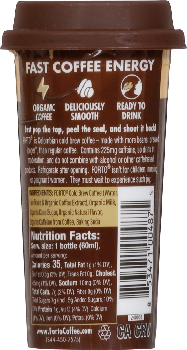 slide 5 of 9, Forto Organic Vanilla Latte Coffee Shot 2 fl oz, 