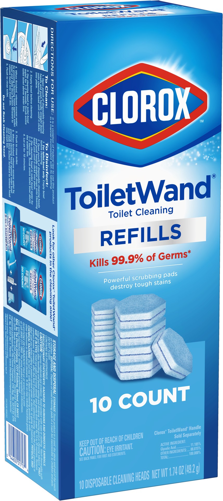 slide 3 of 5, Clorox ToiletWand Disinfecting Refills Disposable Wand Heads, 10 ct