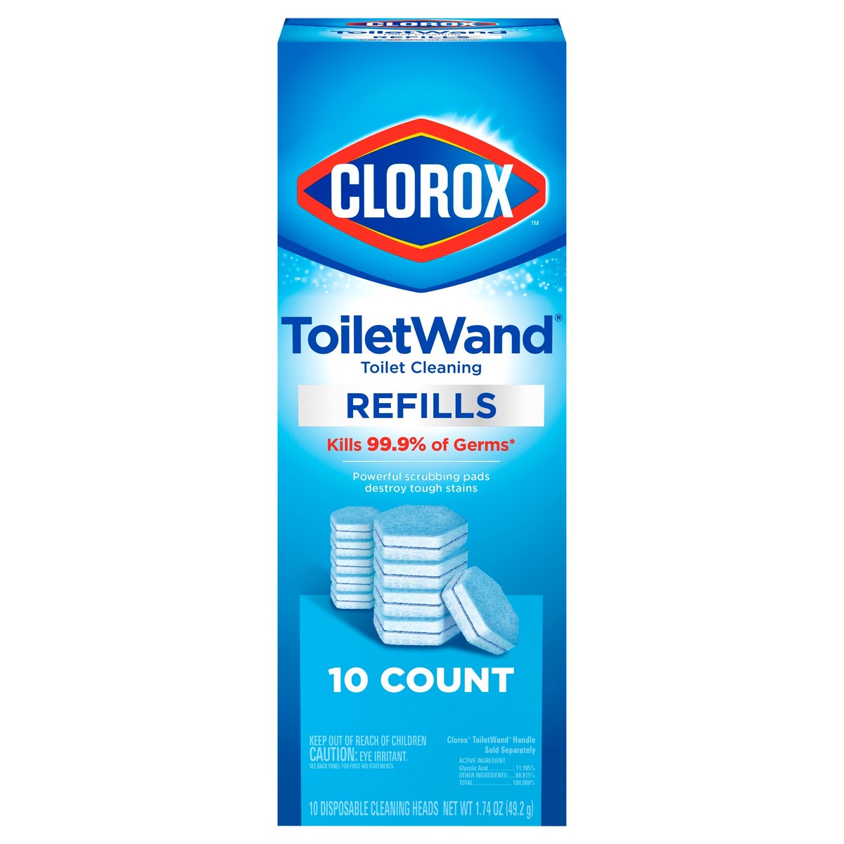 slide 1 of 5, Clorox ToiletWand Disinfecting Refills Disposable Wand Heads, 10 ct