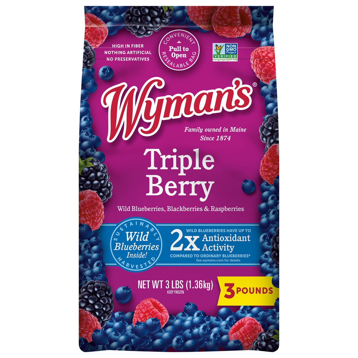 slide 1 of 7, Wyman's Triple Berry 3 lb, 3 lb