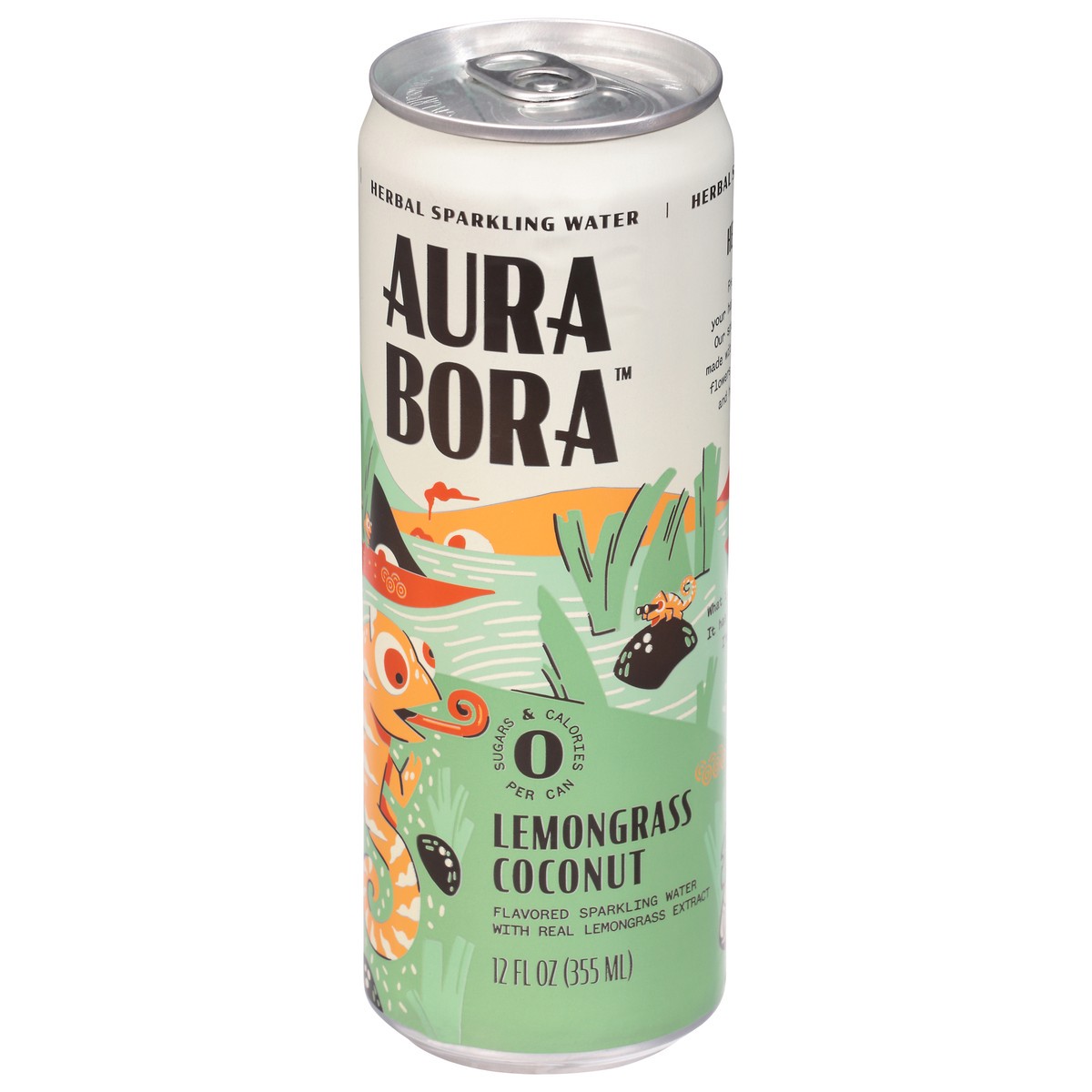 slide 6 of 9, Aura Bora Lemongrass Coconut Herbal Sparkling Water - 12 fl oz, 12 fl oz
