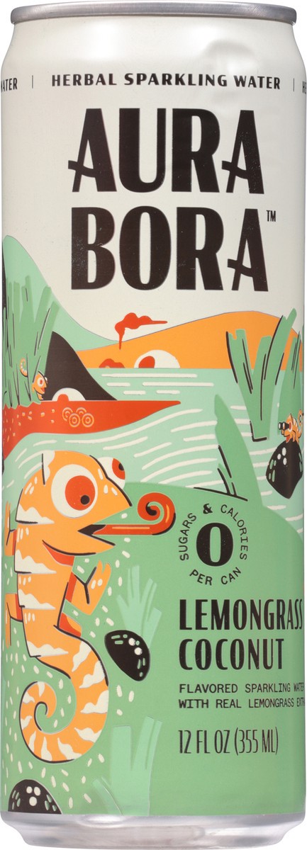 slide 4 of 9, Aura Bora Lemongrass Coconut Herbal Sparkling Water - 12 fl oz, 12 fl oz