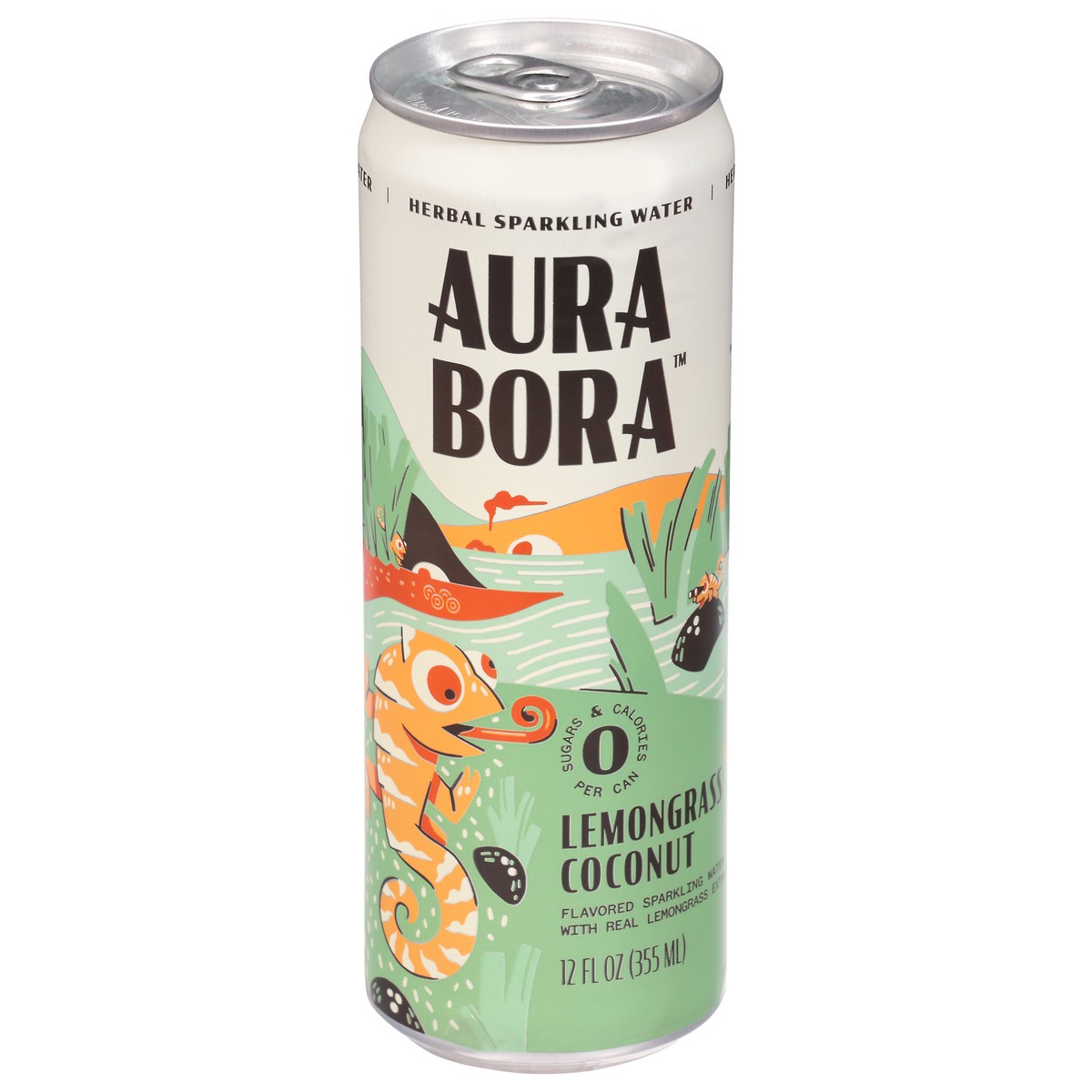 slide 1 of 9, Aura Bora Lemongrass Coconut Herbal Sparkling Water - 12 fl oz, 12 fl oz