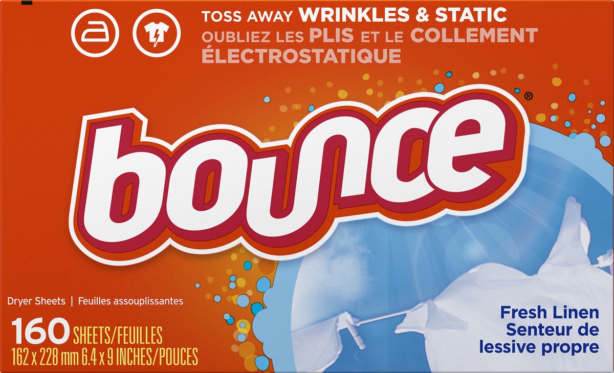 slide 2 of 2, Bounce Fresh Linen Dryer Sheets 160 ea, 160 ct