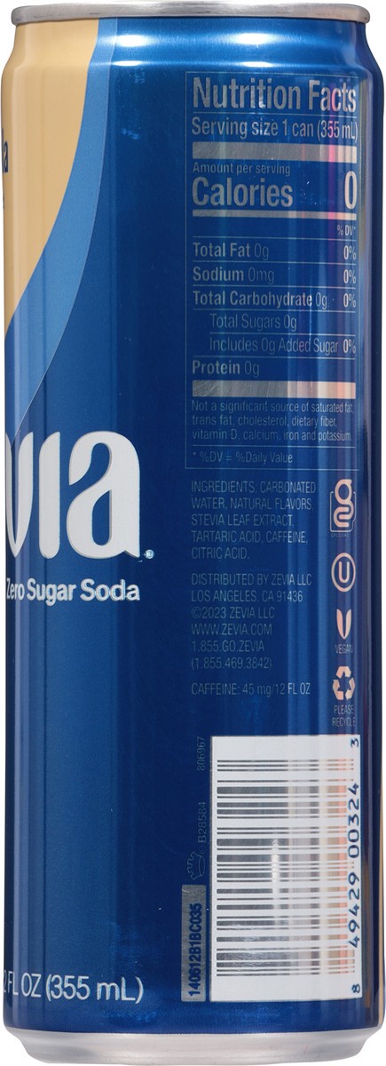 slide 11 of 13, Zevia Zero Sugar Vanilla Cola 12 fl oz, 12 fl oz