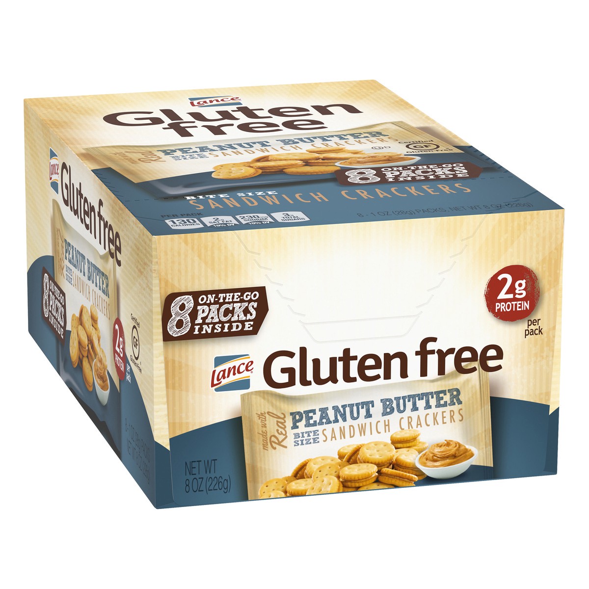 slide 8 of 9, Lance Gluten Free Sandwich Crackers, Peanut Butter, Snack Bags 8 Ct, 8 oz