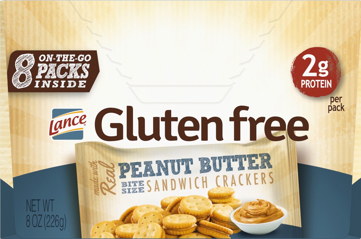slide 6 of 9, Lance Gluten Free Sandwich Crackers, Peanut Butter, Snack Bags 8 Ct, 8 oz