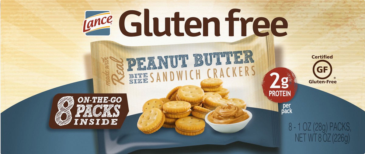 slide 4 of 9, Lance Gluten Free Sandwich Crackers, Peanut Butter, Snack Bags 8 Ct, 8 oz