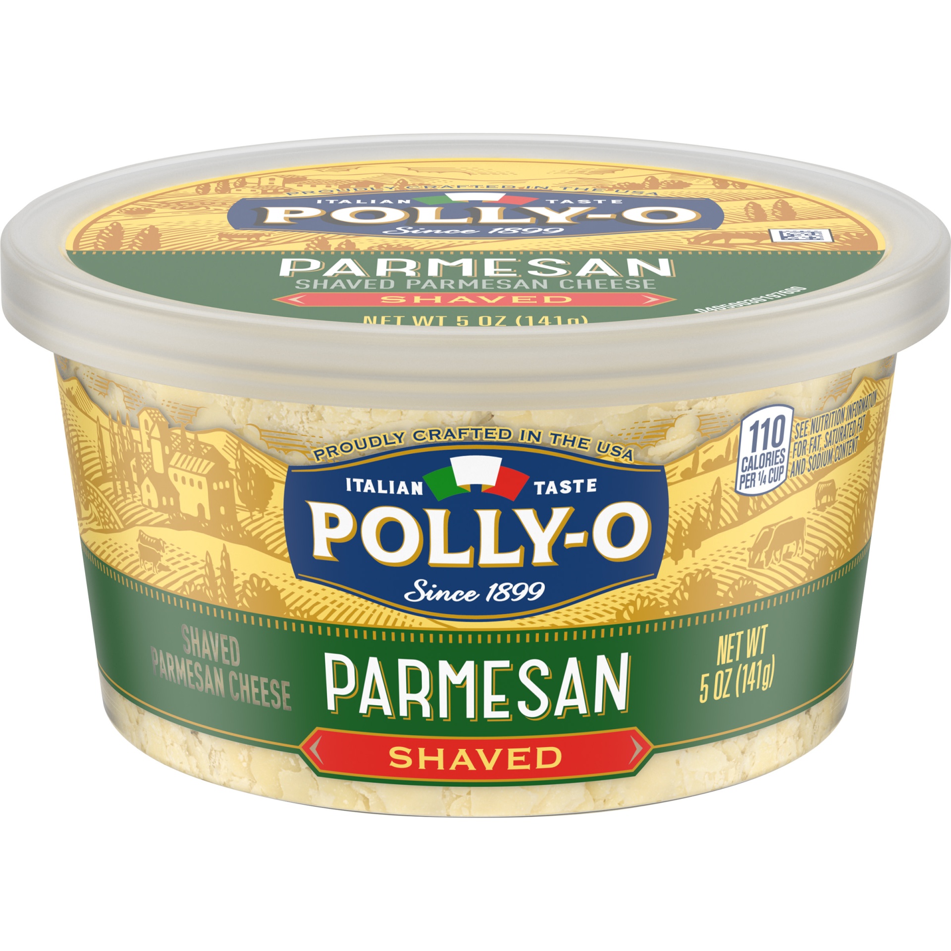 slide 1 of 1, Polly-O Parmesan Shaved Cheese Tub, 5 oz