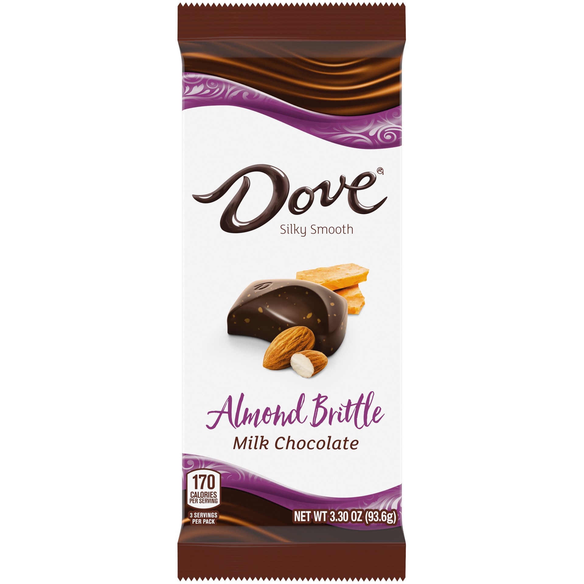 slide 1 of 6, Dove Milk Choc Almond Brittle Bar, 3.3 oz