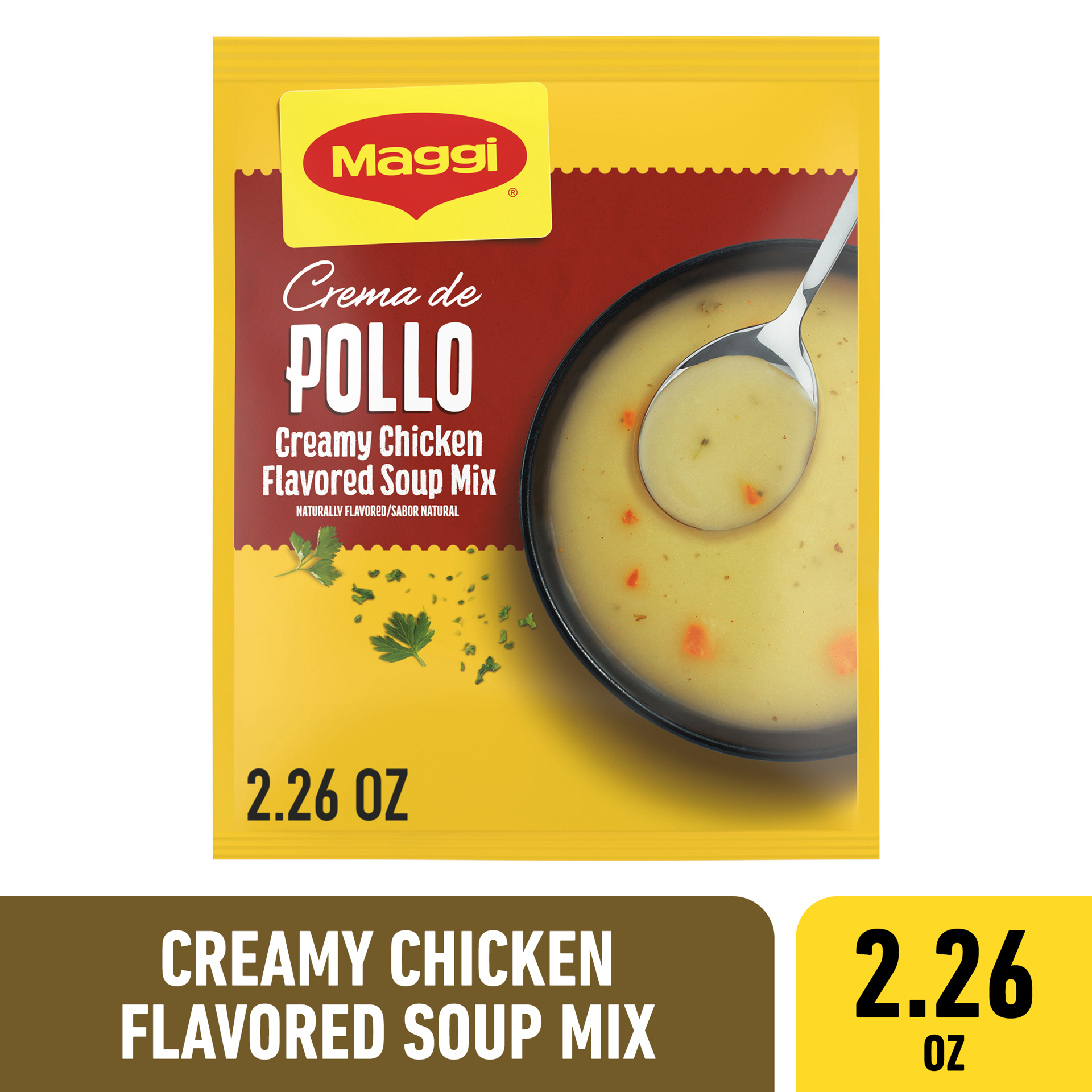 slide 1 of 9, Maggi Crema de Pollo Con Fideos Creamy Chicken Soup Mix, Instant Soup Packets, 2.26 oz