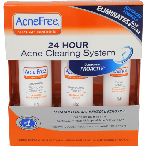 slide 1 of 1, AcneFree 24 Hour Acne Clearing System, 10 fl oz