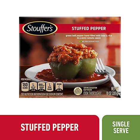 slide 1 of 1, Stouffer's Stuffed Peppers Frozen Dinner - 10 Oz, 10 oz