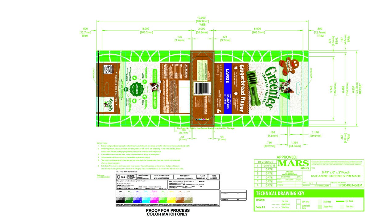 slide 6 of 15, Greenies Large Dental Gingerbread Flavor Dog Treats 6 oz, 6 Oz