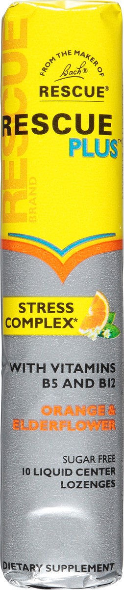 slide 11 of 12, RESCUE! Plus Orange & Elderflower Stress Complex 10 Lozenges, 10 ct