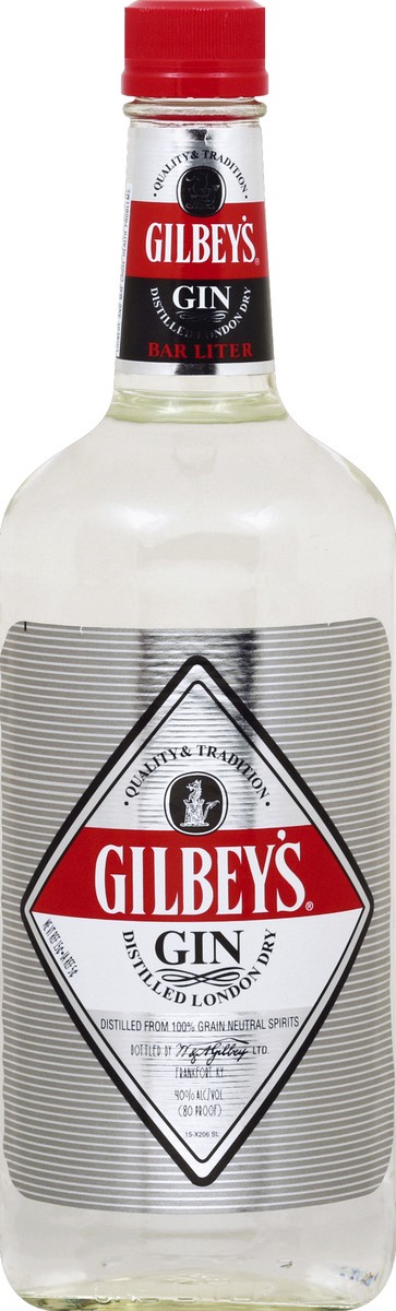 slide 1 of 8, Gilbey's Gin, London Dry, 1 lt, 1 liter