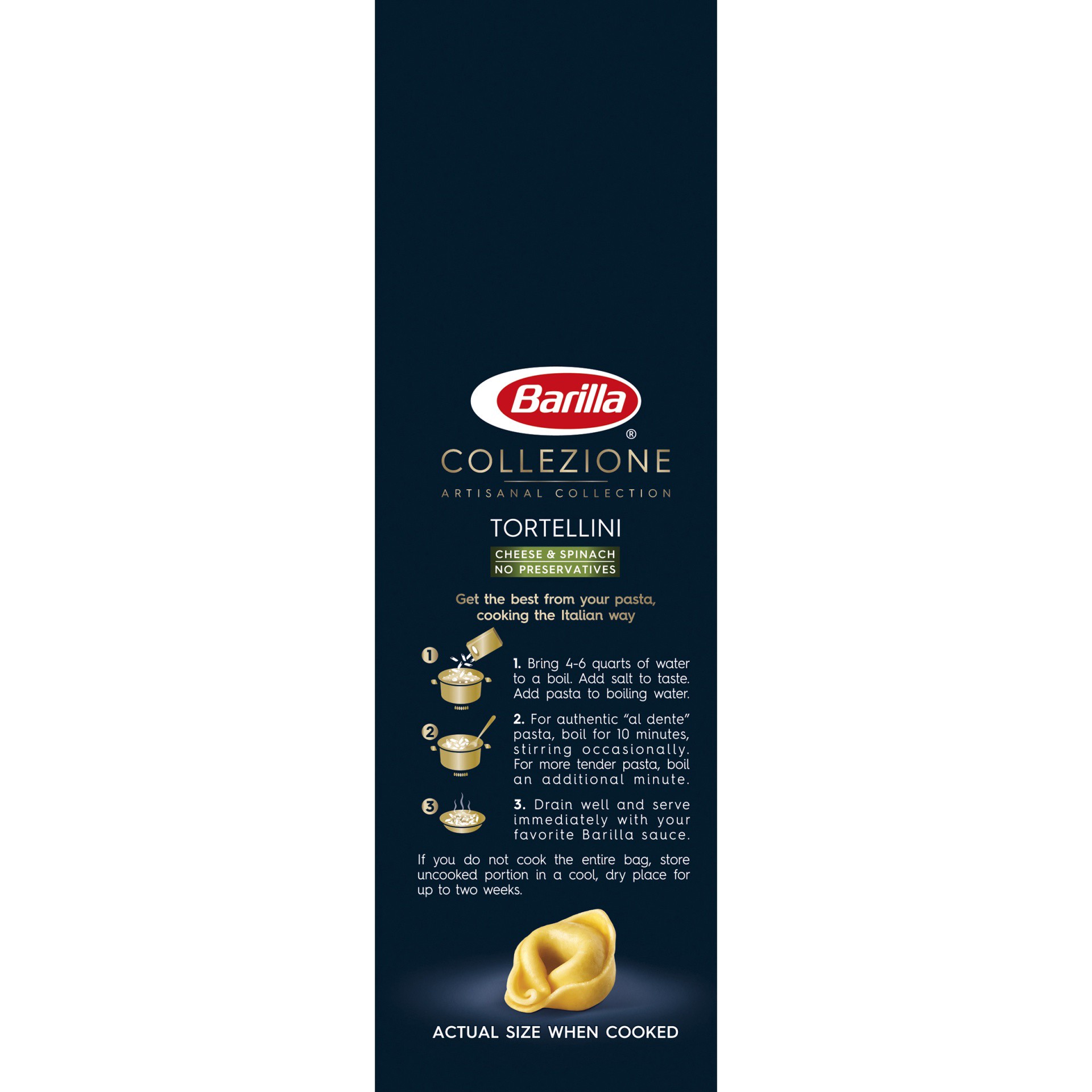 slide 5 of 8, Barilla Collezione Pasta Spinach And Cheese Tortellini, 12 oz