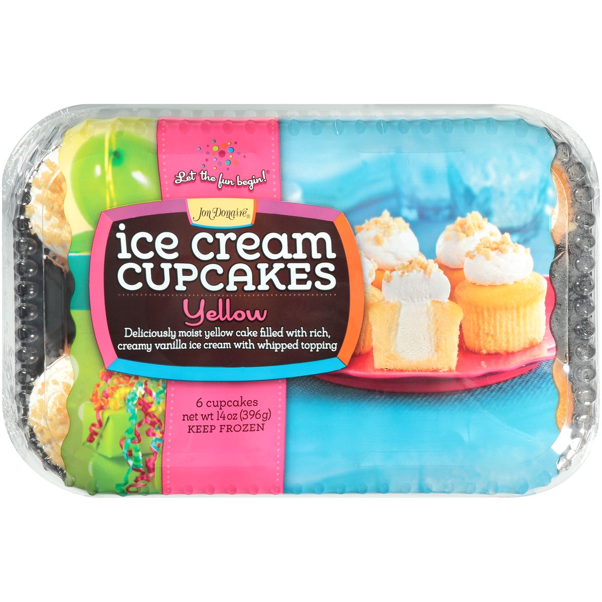 slide 4 of 7, Jon Donaire Yellow Ice Cream Cupcakes 6 ct Clamshell, 14 oz