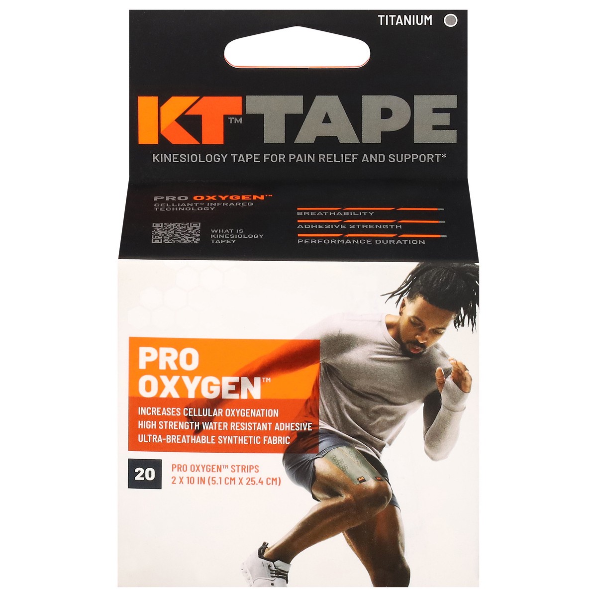 slide 7 of 12, KT Tape Pro Oxygen Titanium Kinesiology Tape 20 ea, 20 ct