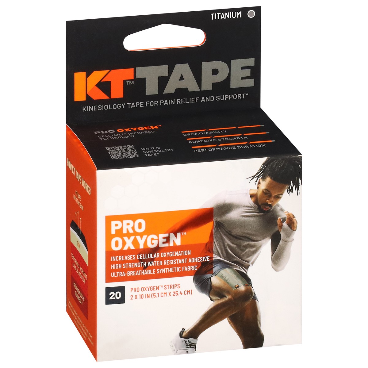 slide 12 of 12, KT Tape Pro Oxygen Titanium Kinesiology Tape 20 ea, 20 ct