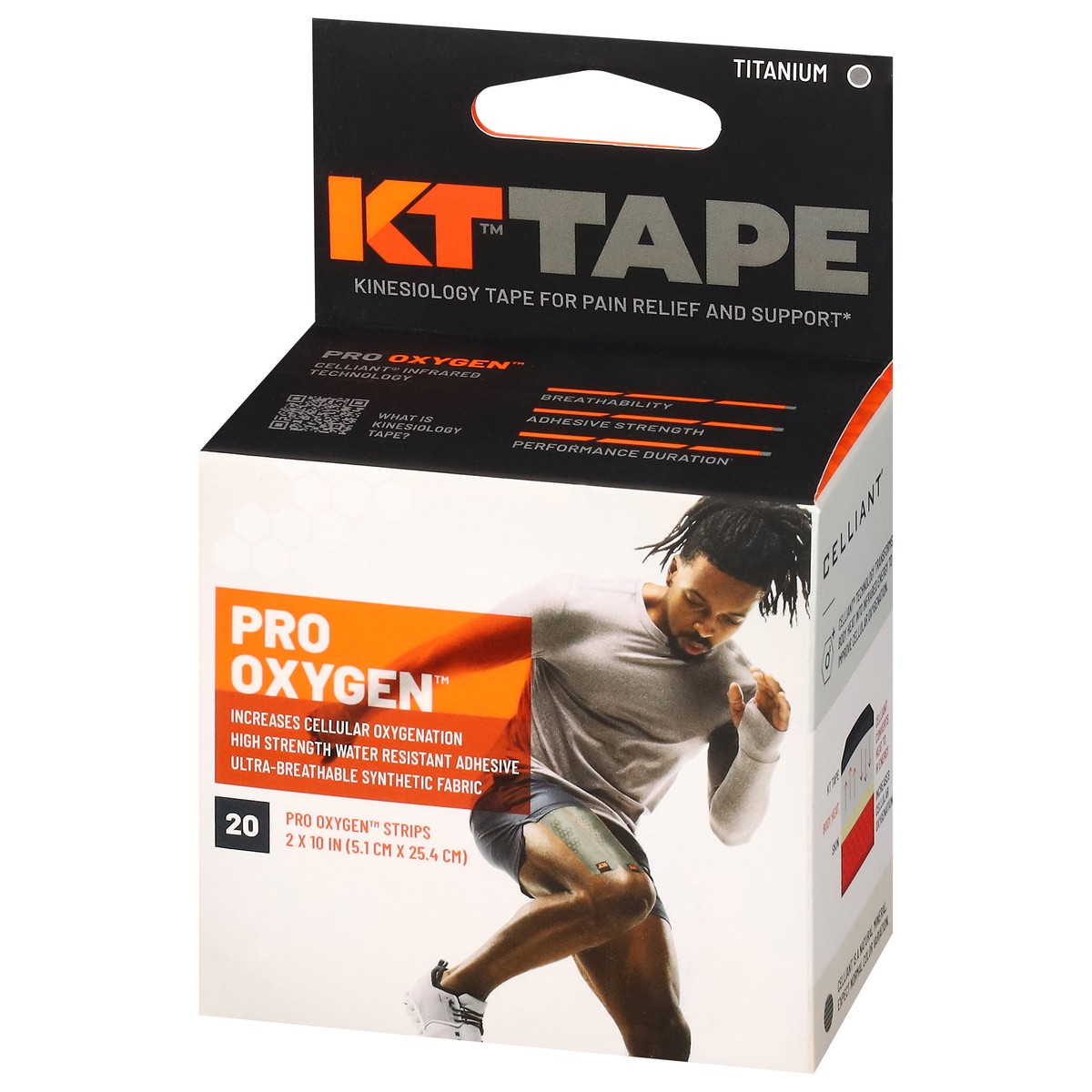 slide 3 of 12, KT Tape Pro Oxygen Titanium Kinesiology Tape 20 ea, 20 ct