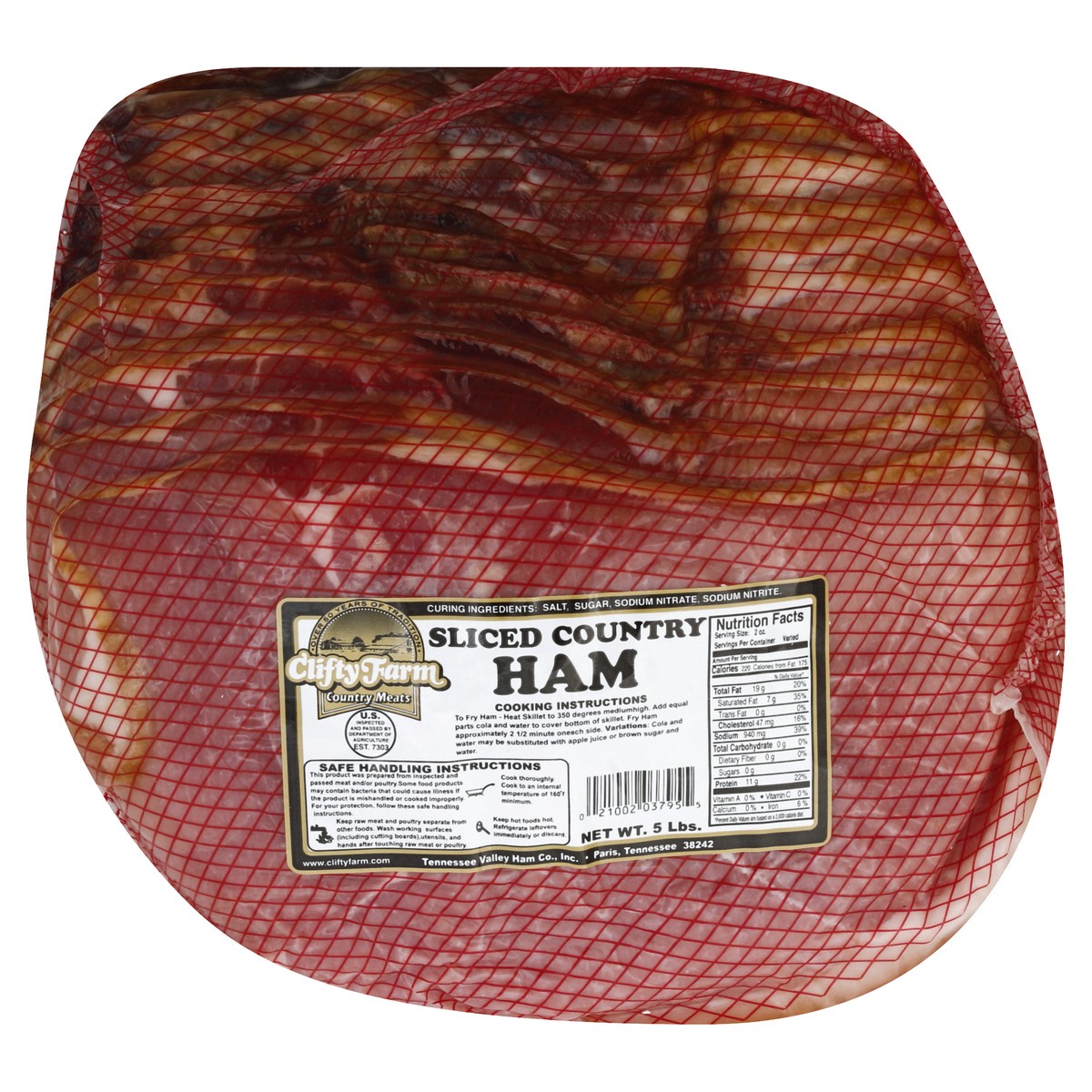slide 2 of 6, Clifty Farm Ham 5 lb, 5 lb