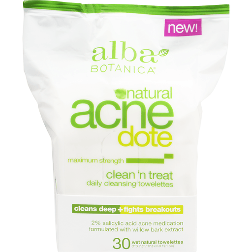 slide 2 of 8, Alba Botanica Acnedote Clean'N Treat Towelettes, 10 ct