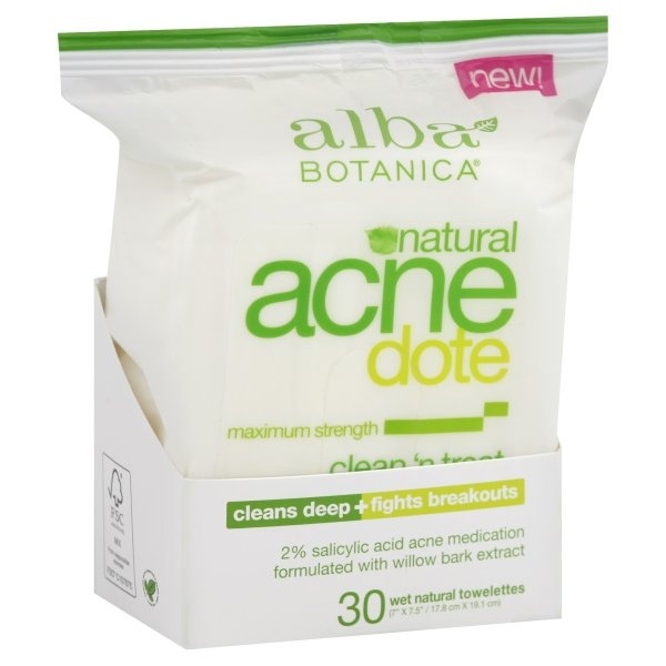 slide 1 of 8, Alba Botanica Acnedote Clean'N Treat Towelettes, 10 ct