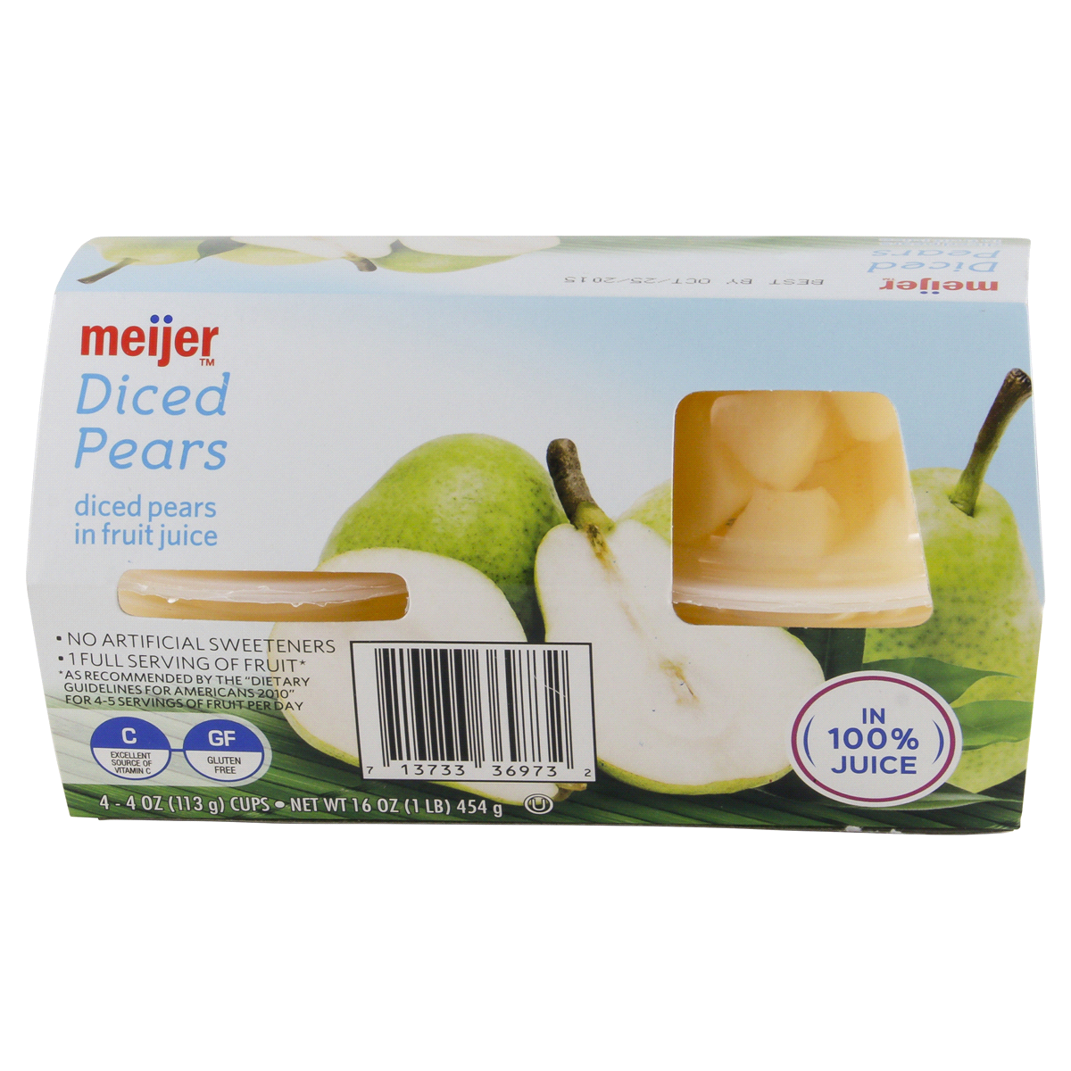 slide 5 of 5, Meijer Diced Pears in 100% Juice, 15 oz