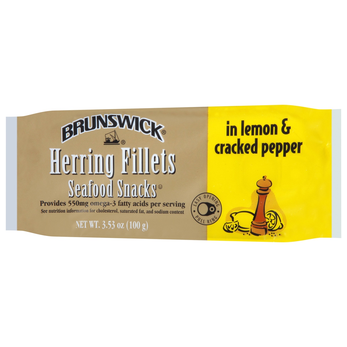 slide 3 of 11, Brunswick Golden Smoked Herring Fillets Seafood Snacks, 3.25 oz