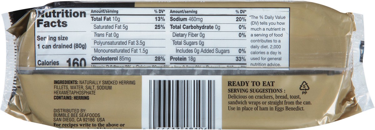 slide 3 of 9, Brunswick Herring Fillets Golden Smoked Seafood Snacks 3.25 oz, 3.25 oz