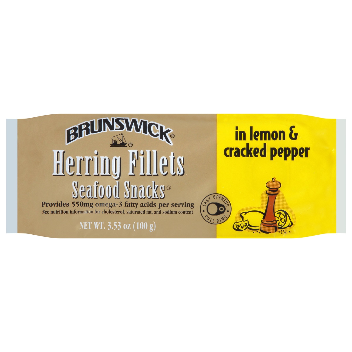 slide 11 of 11, Brunswick Golden Smoked Herring Fillets Seafood Snacks, 3.25 oz