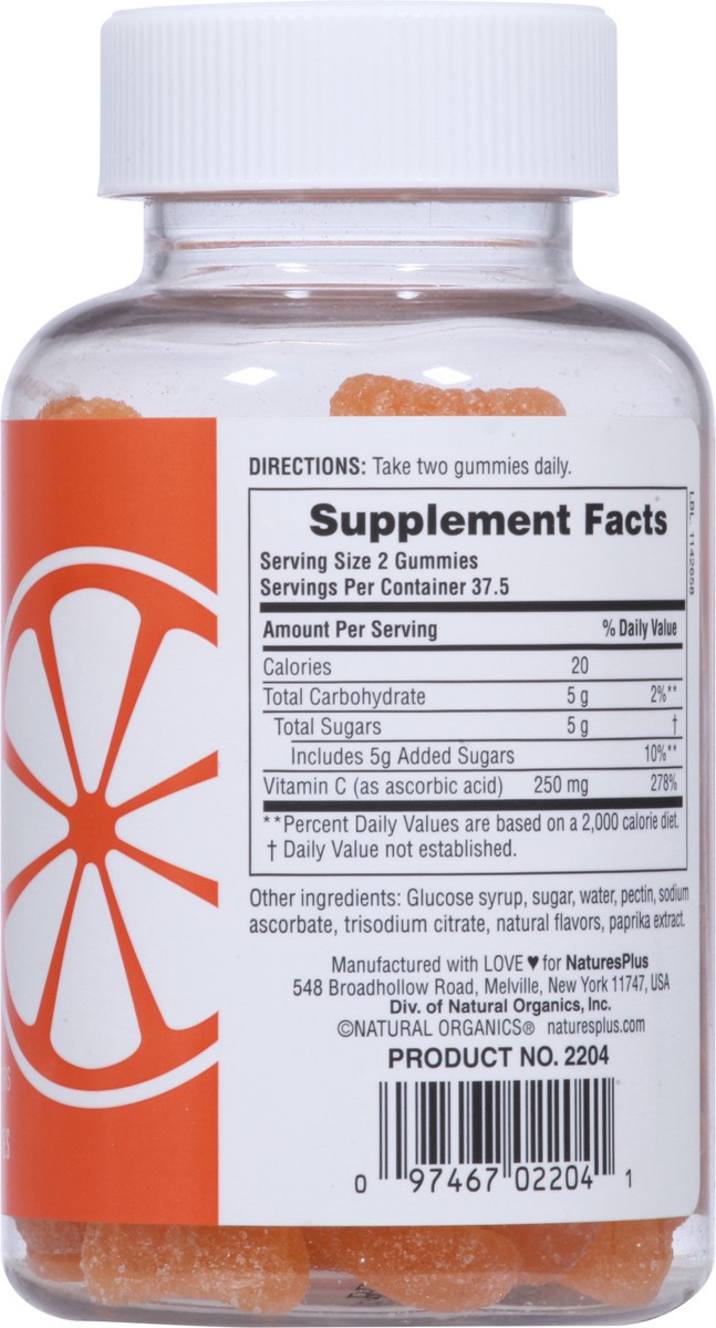slide 5 of 9, Nature's Plus 250 mg Orange Vitamin C 75 Gummies, 75 ct