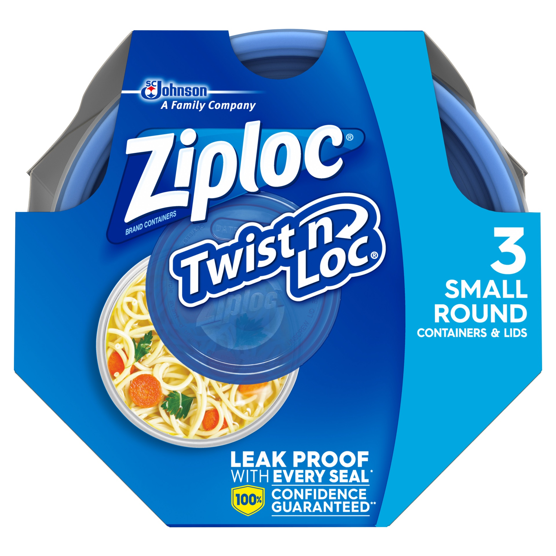 slide 6 of 7, Ziploc Twist N Loc Small Round Bowls With Lids, 3 ct; 16 oz