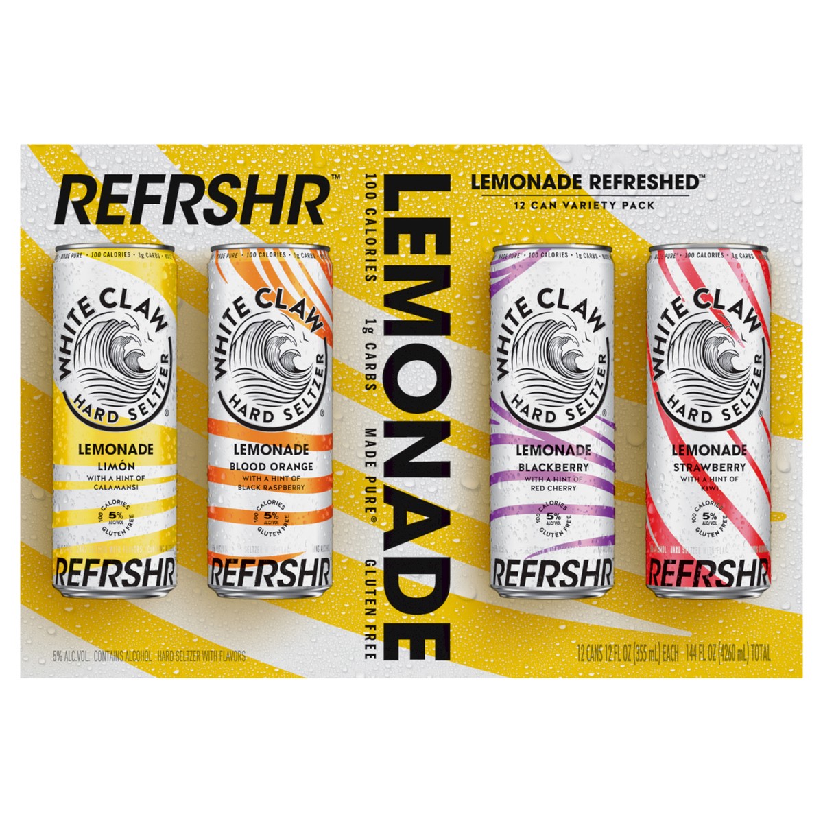 slide 1 of 3, White Claw REFRSHR Lemonade Variety Pack 12pk, 12 ct; 12 fl oz