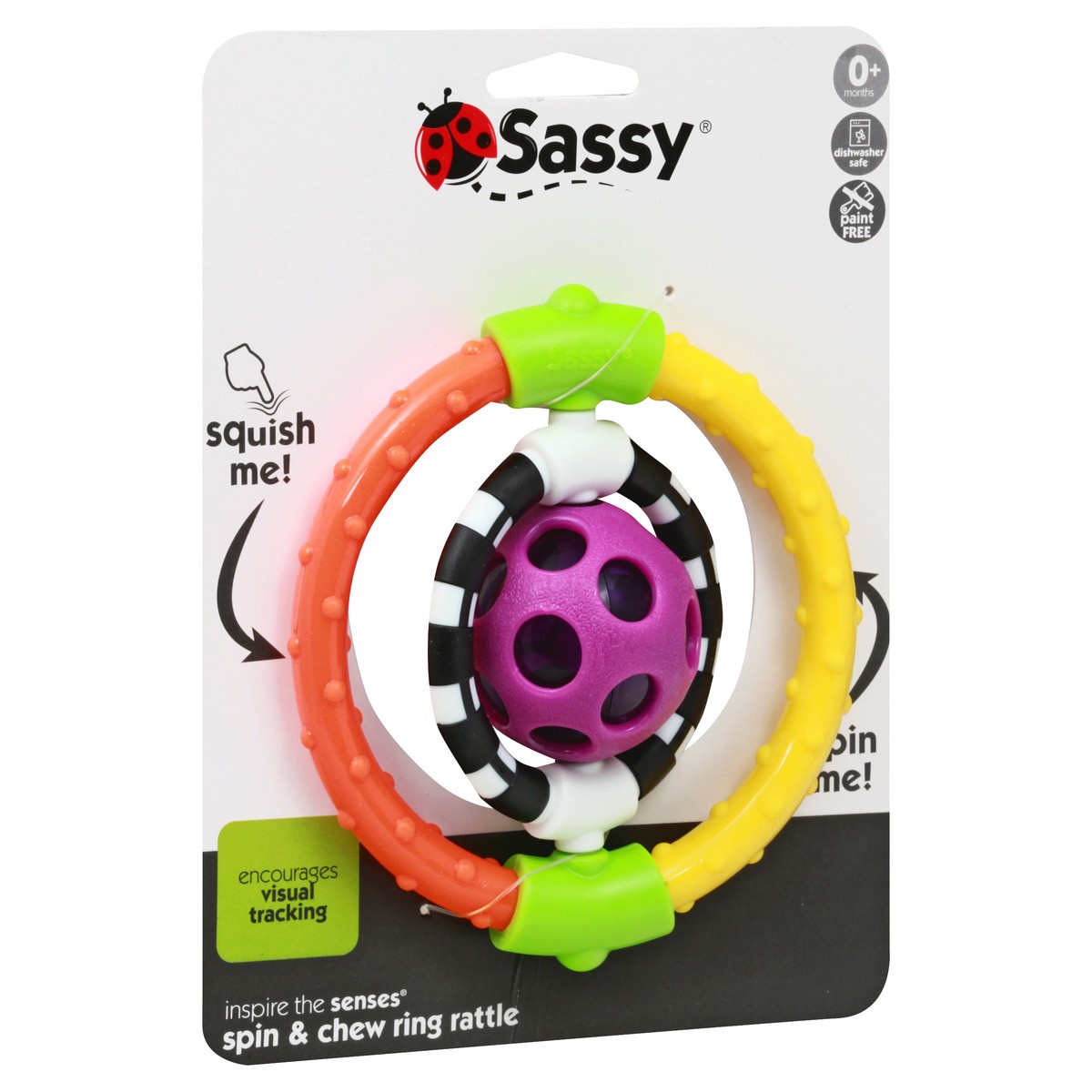slide 6 of 9, Sassy Spin & Chew Ring Rattle, 1 ct