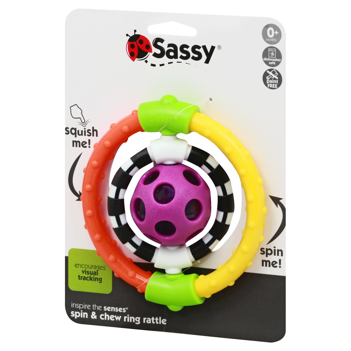 slide 2 of 9, Sassy Spin & Chew Ring Rattle, 1 ct