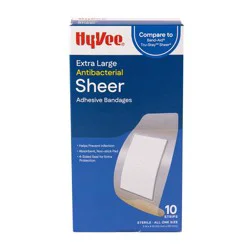 Hy-Vee Xl Antibacterial Sheer Bandage, All One Size