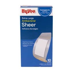 Hy-Vee Xl Antibacterial Sheer Bandage, All One Size