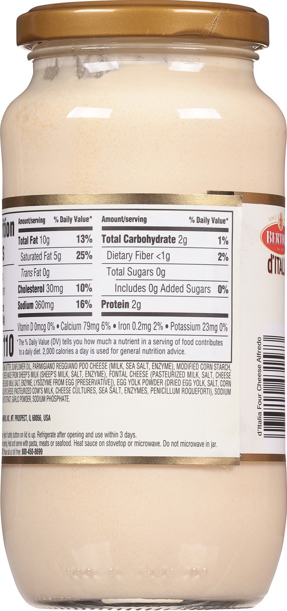 slide 10 of 11, Bertolli D'Italia Four Cheese Alfredo Sauce 16.9 oz, 16.9 fl oz